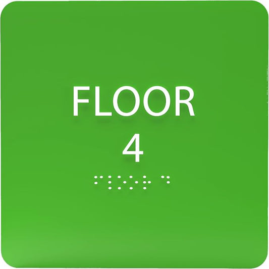 Light Green ADA Floor 4 Sign by ADACentralSigns