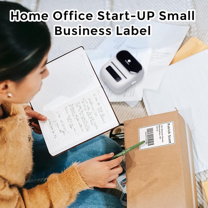 Phomemo 3 Roll 1.96" x 3.14" Multi-Purpose Thermal Label Compatible with M110/M220/M108/M250/M260/ M150/ M120/M200/M221 Printer,100 Labels/Roll,for Barcode,Name,Address,Labeling,Mailing,Business-DeskLoop Office