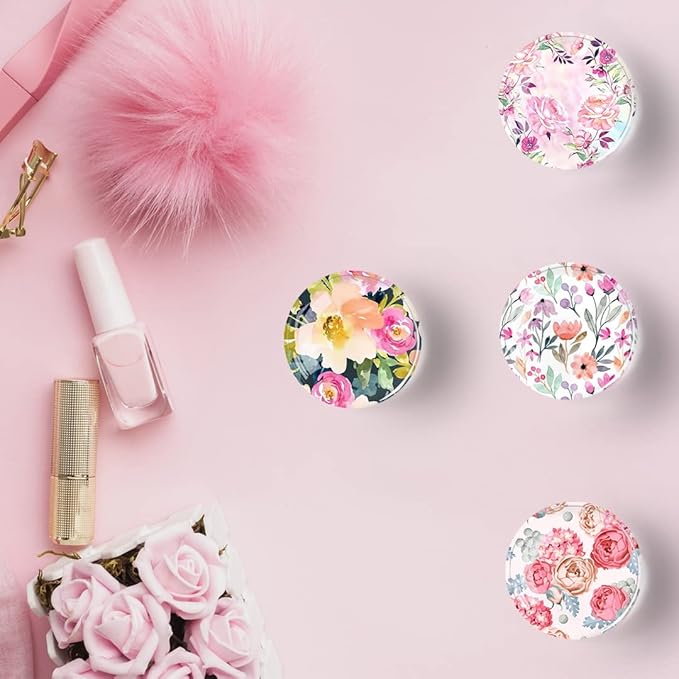 12Pcs Glass Strong Magnetic Refrigerator Magnet Fridge Sticker,Colorful Flowers Crystal Fridge Magnets Decoration for Crafts,Fridge Magnets for Kitchen, Office Whiteboard, Cabinet and Dishwasher-DeskLoop Office