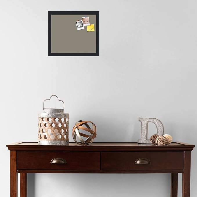 PinPix 14x12 Inch Cork Bulletin Board. This Decorative Framed Pin Board Comes with Pewter Design and a Satin Black Frame. Ideal for Home Office Decor or Message Board (PinPix-1812)-DeskLoop Office