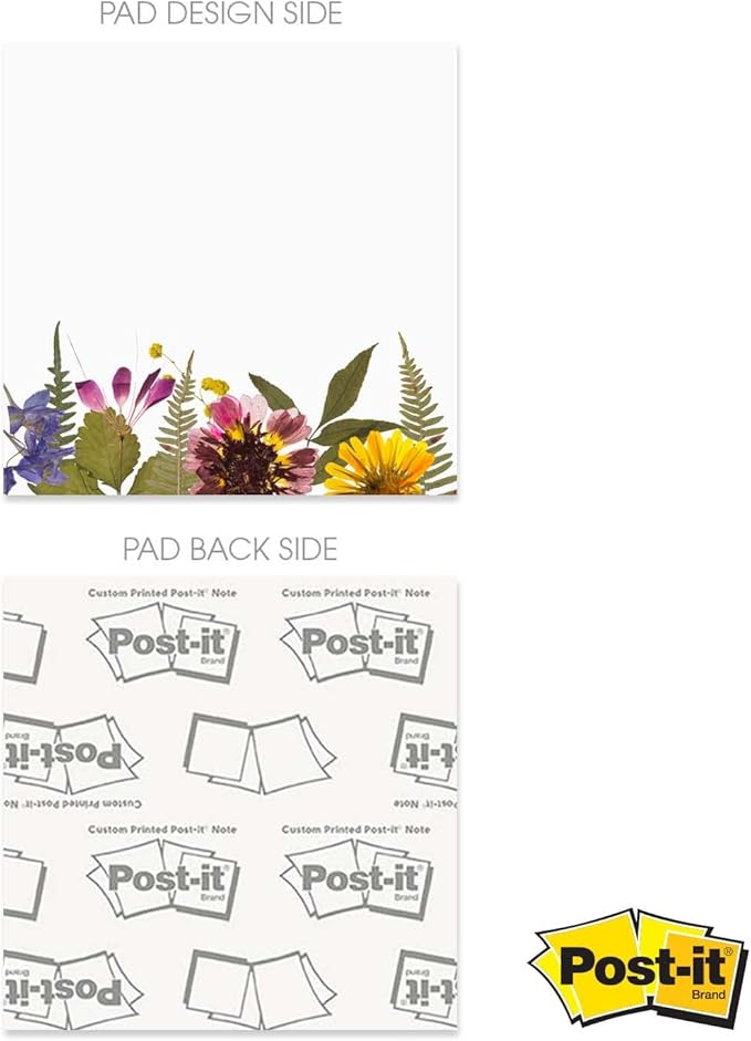 Wildflower Sticky Note Pads / 3" x 3" Botanical Sticky Notes/Set of 6 Pads / 50 Sheets Per Pad/Three Unique Designs/Made in The USA-DeskLoop Office