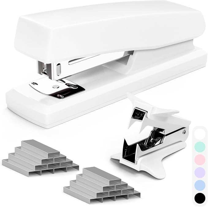 White Office Stapler, 25 Sheet Capacity by Unknown