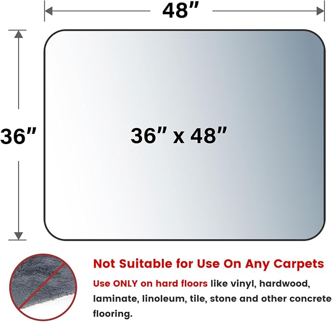 Yecaye Office Chair Mat for Hardwood Floor, PVC Heavy Duty Floor Protector for - Image 2