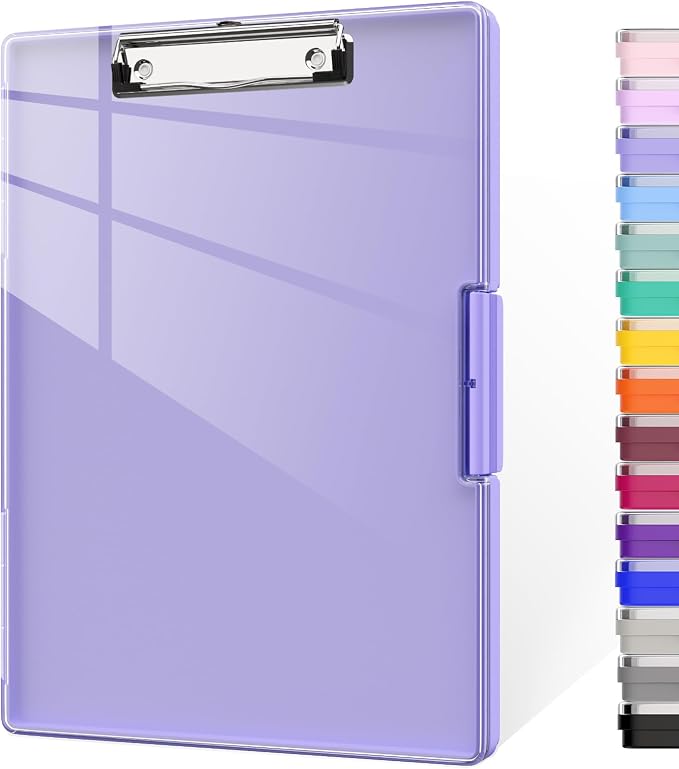 Piasoenc Clipboard with Storage, 8.5 x 11 Clip Boards with 2 Storage, Folio & by Piasoenc