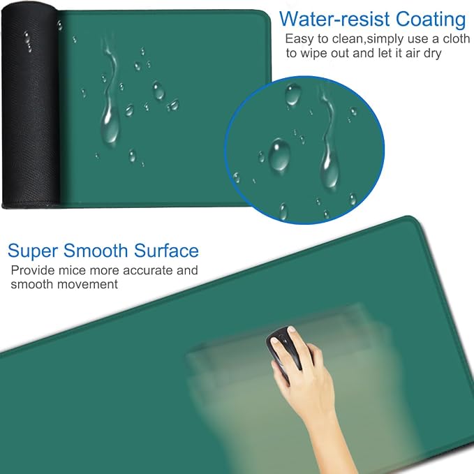 Mouse Pad Large, 31.5x15.7 inch Gaming Computer Keyboard Mouse Mat, Water - Image 3