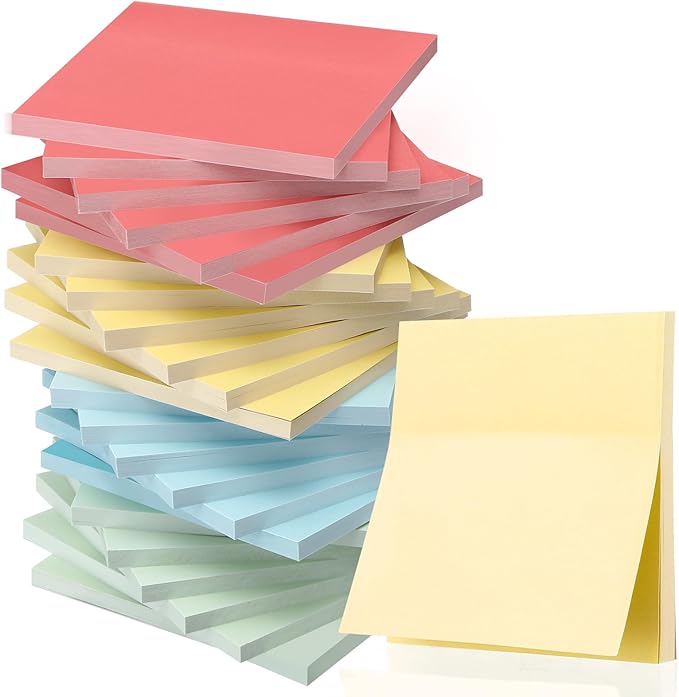 Fainne 60 Pack Sticky Notes Bulk Back to School Supplies Self Stick Note Pads Paper Memo for Office First Day of School Student Teacher Essentials (3x3inch,Lively Colors)-DeskLoop Office