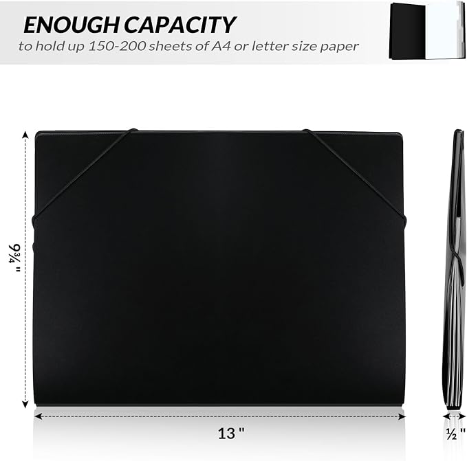 SKYDUE Accordion File Organizer, 5 Pocket Expanding File Folders - Image 3