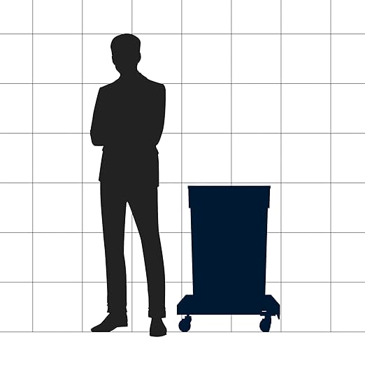 23 Gallon Black Slim Jim Trash Can with Dolly-DeskLoop Office