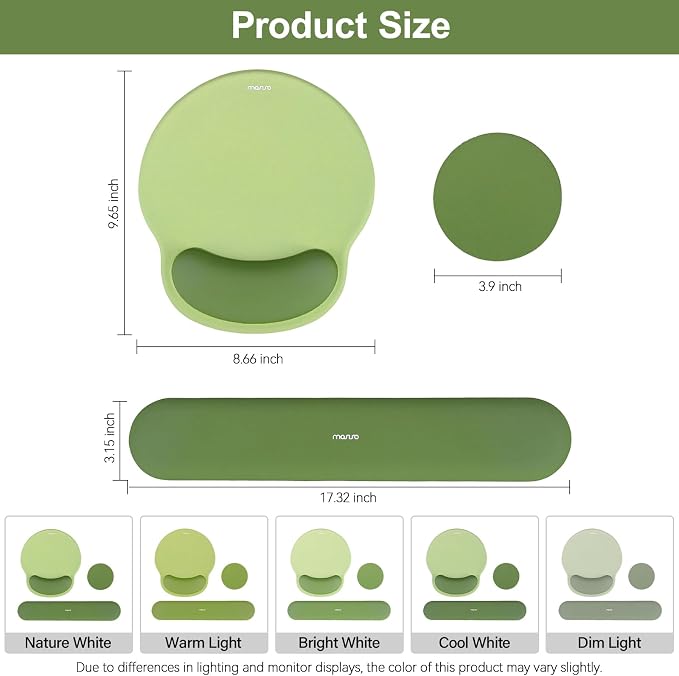 MOSISO Wrist Rest Support for Mouse Pad&Keyboard Set, Circle Curved Ergonomic - Image 7