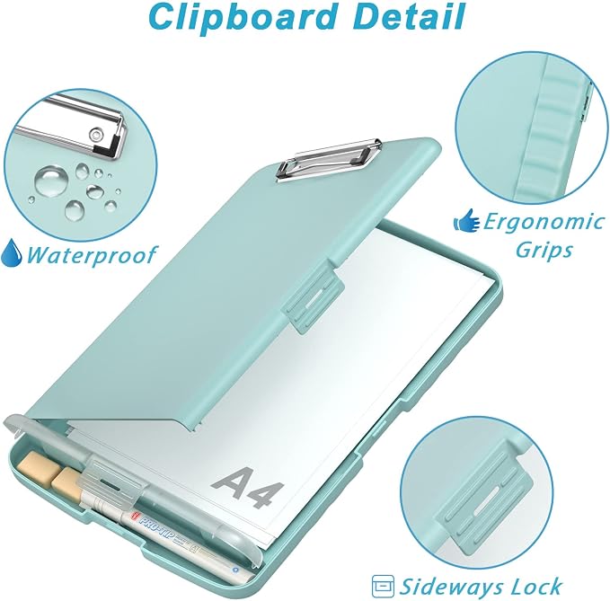 Rimilak Clipboard with Storage, 8.5 x 11'' High Capacity Clip Board, - Image 5