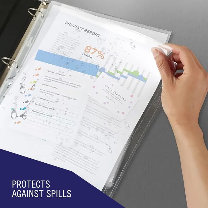 Heavy Duty Sheet Protectors for 3 Ring Binder, Top Loading Plastic Sleeves 8.5 - Image 6