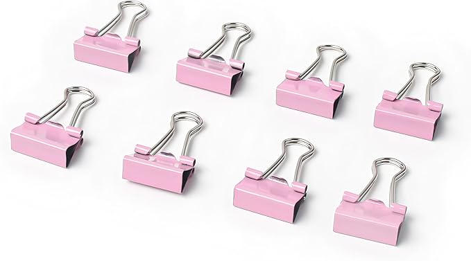 50 Pack Small Pink Binder Clips 3/4 Inch, Colored Little Paper Clamps, Tiny - Image 6