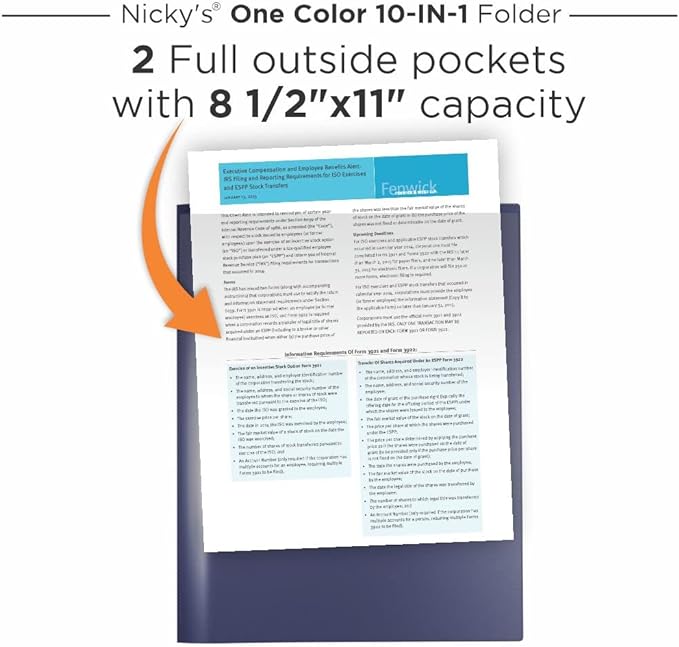 Nicky's® Multi Pocket Organizer, 10 or 14 Page Folder, Waterproof, Patented - Image 2