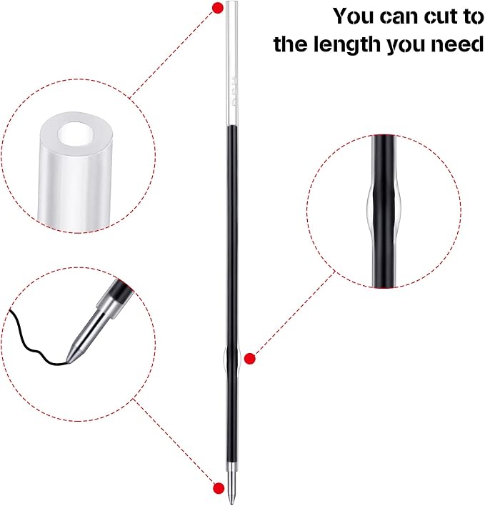 30 Piece Black Ink Pen Refills, 1 mm Ballpoint Refills Replacement Ballpoint - Image 2