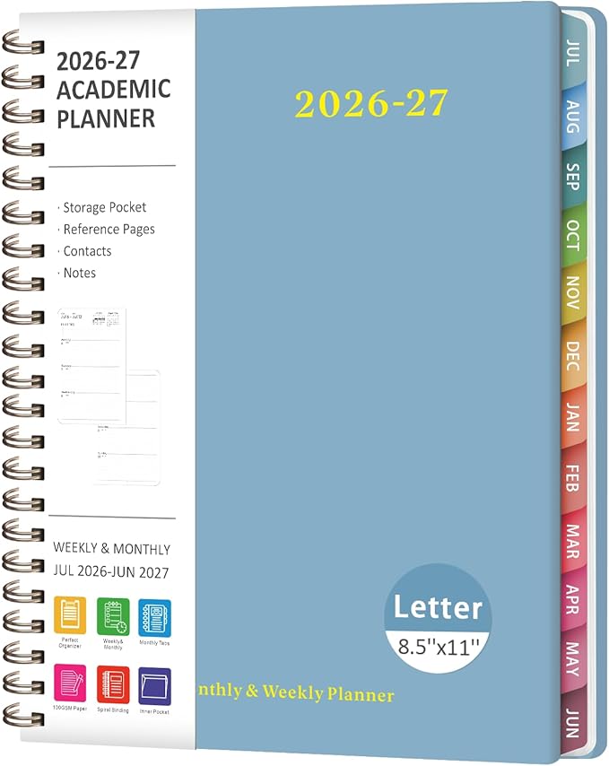 Planner 2026-2027, Weekly and Monthly Academic Year Calendar Planner, July 2026 by VALOME