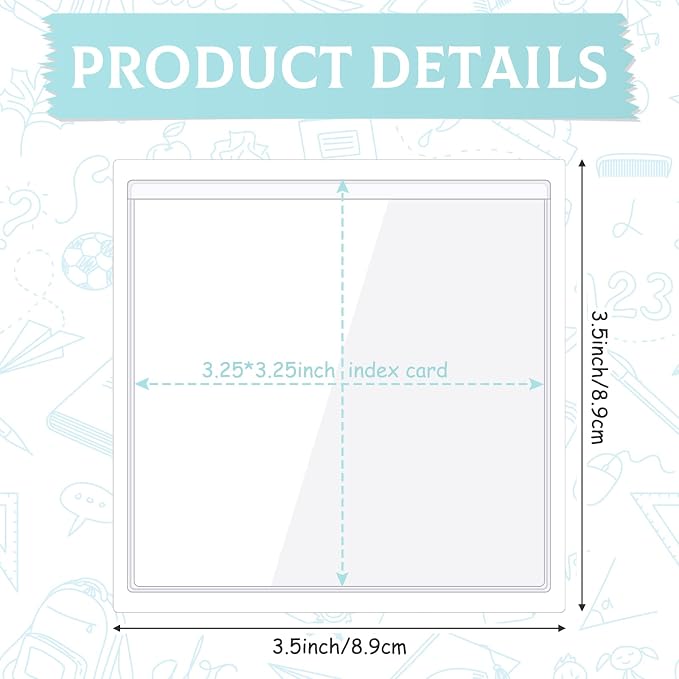 Glenmal 25 Pcs Self Adhesive Index Card Pockets Clear Label Holder Plastic - Image 3