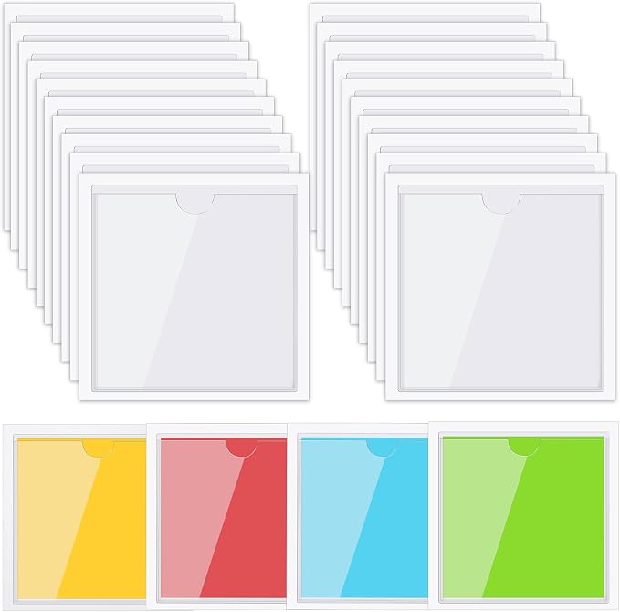 Outus 200 Pack 4.13 x 4.13 Inch Self Adhesive Label Pockets Bulk Plastic Labels by Outus