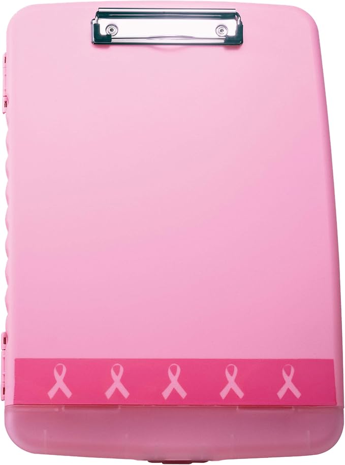 Officemate Breast Cancer Awareness BCA Slim Clipboard Storage Box by Officemate