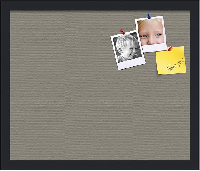 PinPix 18x15 Inch Cork Bulletin Board. This Decorative Framed Pin Board Comes with Pewter Design and a Satin Black Frame. Ideal for Home Office Decor or Message Board (PinPix-1812)-DeskLoop Office