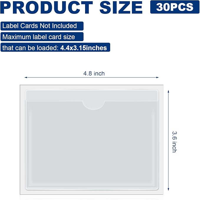 Chinco 30 Pcs Self Adhesive Pockets, Bin Labels - Image 2
