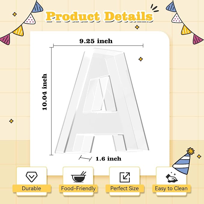 Ledido 10’’ Acrylic Letter Charcuterie Board Box, Reusable Fillable Serving Tray - Image 3