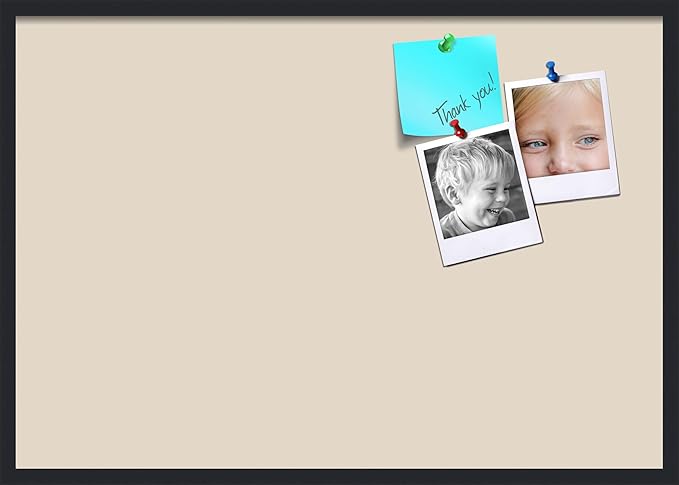 PinPix 40x28 Inch Cork Bulletin Board. This Decorative Framed Pin Board Comes with Desert Pastel Design and a Satin Black Frame. Ideal for Home Office Decor or Message Board (PinPix-1815)-DeskLoop Office