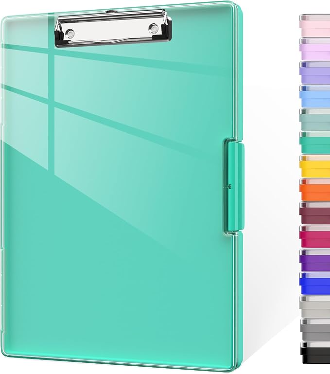 Piasoenc Clipboard with Storage, 8.5 x 11 Clip Boards with 2 Storage, Folio & by Piasoenc