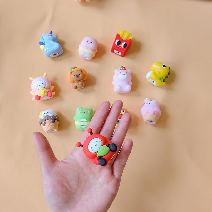 12 pcs Fun Pencil Sharpener for Kids Cute Pencil Sharpener Bulk Kawaii Manual - Image 5
