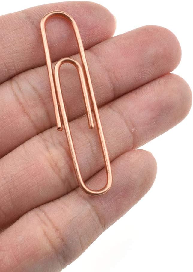 HAHIYO Paper Clips Large 2 inches Length Rose Gold Paperclips Vinyl Coated by HAHIYO