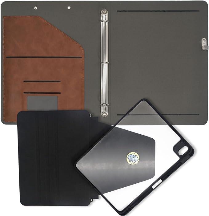 3 Ring Portfolio with iPad Holder, Business Padfolio with Clipboard & Rotating - Image 5