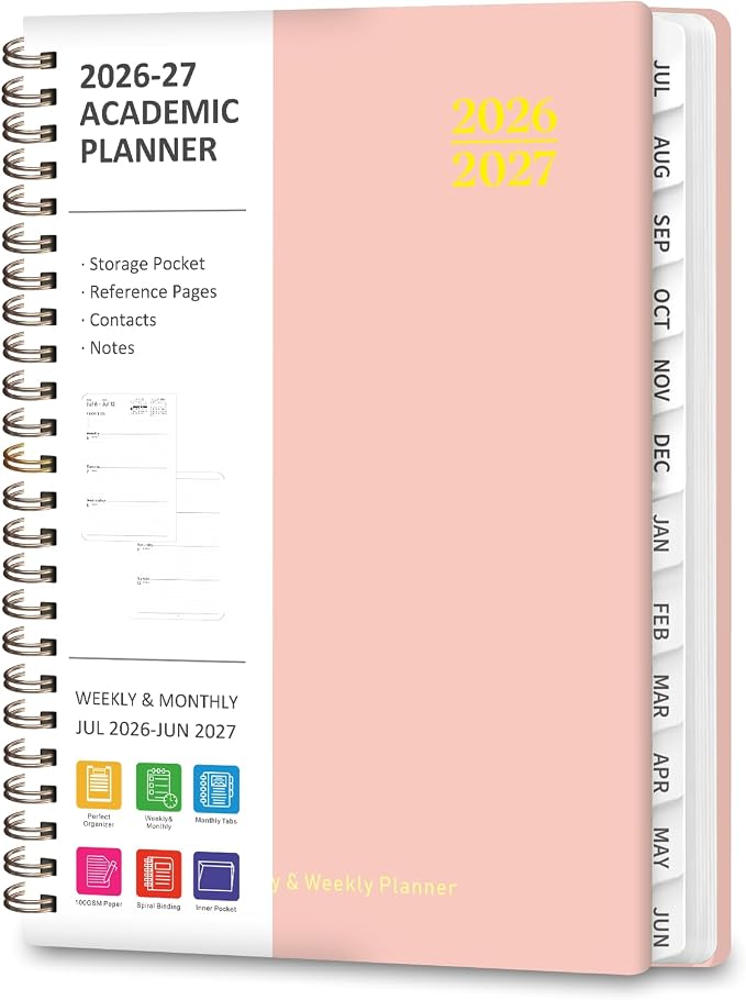 Planner 2026-2027, Weekly and Monthly Academic Planner, July 2026 by VALOME