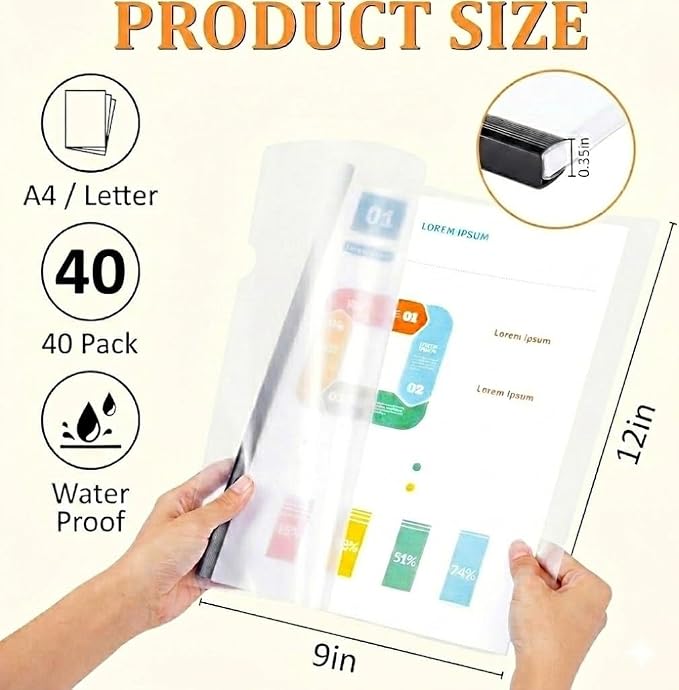 40 Pack Report Covers with Sliding Bar - Image 2