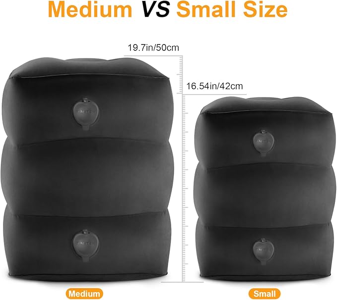 Maliton Inflatable Travel Foot Rest Pillow, Kids Airplane Bed, Adjustable - Image 3