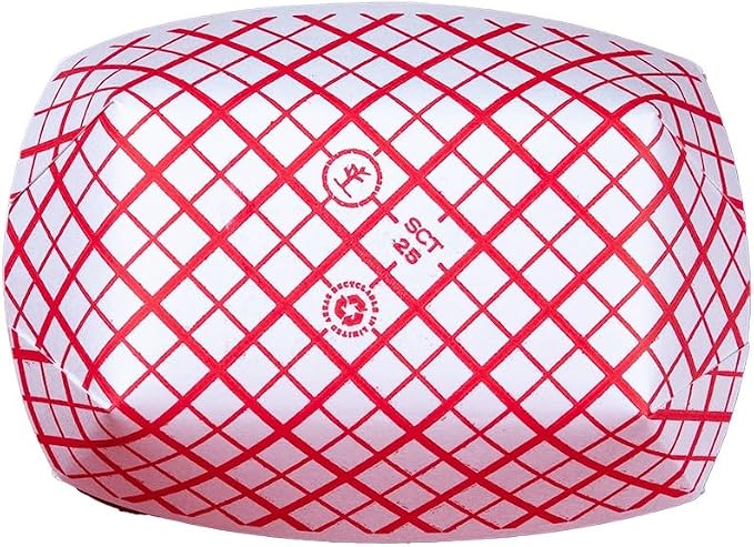 Southern Champion Tray 0401 #25 Southland Paperboard Red Check Food Tray - Image 2