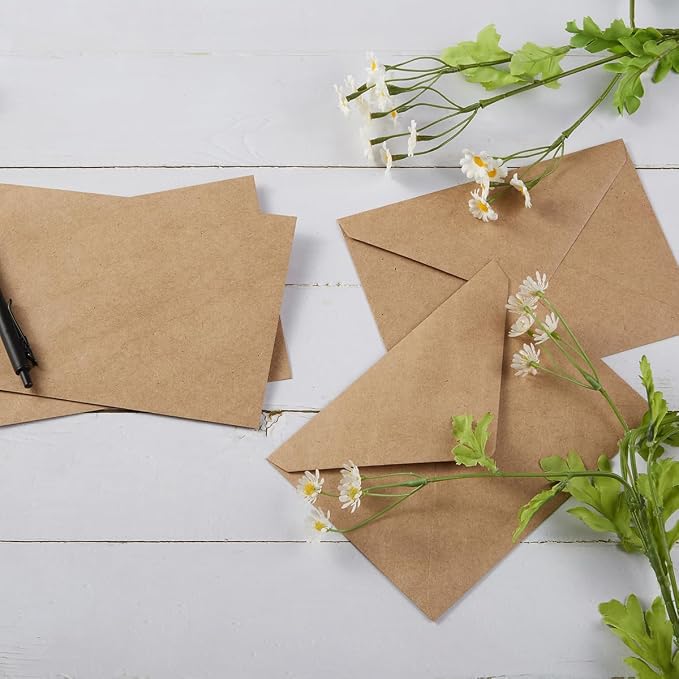 50 Pack A6 Envelopes with Stickers Brown, 6 1/2 x 4 3/4 Inches | 4x6 Envelopes - Image 6