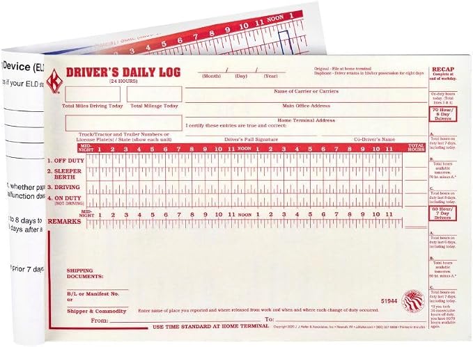 ELD Backup Driver Log Book 10-pk. by JJKellerAssociatesInc