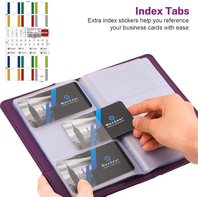 MaxGear Business Card Organizer Book, Holds 240 Cards, Professional Card Binder - Image 2