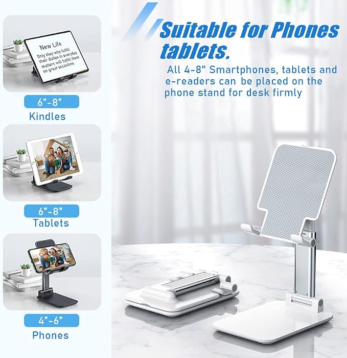 2 Pcs MT-6 Cell Phone Holder, Adjustable Angle and Height, Anti-Slip Silicone - Image 5