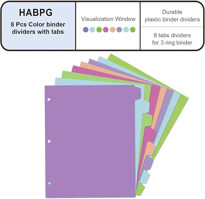 habgp 16Pcs/2 Set Binder Dividers - Image 2