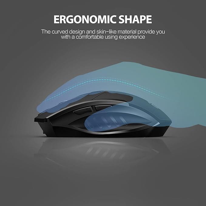 INPHIC Wireless Mouse Rechargeable, Upgraded Visible Battery, 2400 DPI, Silent Ergonomic Computer Wireless Mouse for Laptop, Mac, PC etc.-DeskLoop Office