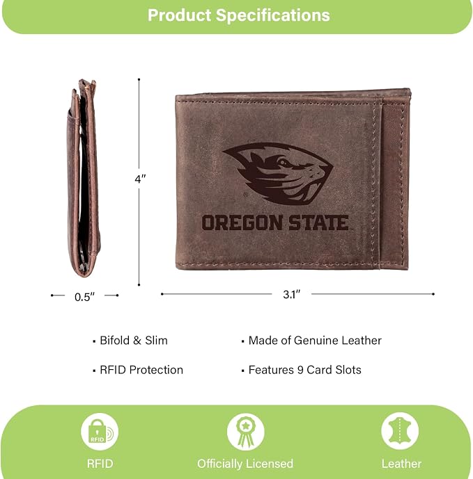 Team Sports America NCAA OREGON STATE UNIVERSITY Front Pocket Slim Wallet - Image 4