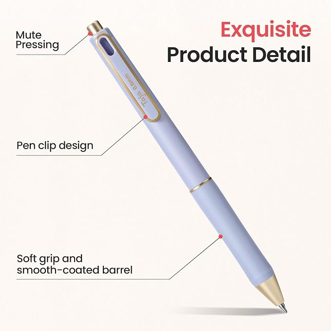 Taja Gel Pens, 0.5mm Fine Point Smooth Writing Pens - Image 2