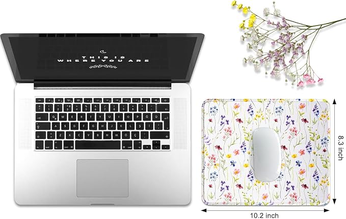 JIKIOU 3 Pack Mouse Pad with Stitched Edge, Portable Size-10.2x8.3in Flowers | - Image 2