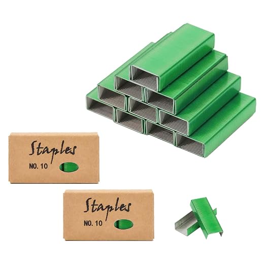Green No.10 Staples Mini Staple Refill 1000/Box 2 Boxes/Pack 2000 Count #10 by MEIYITIAN