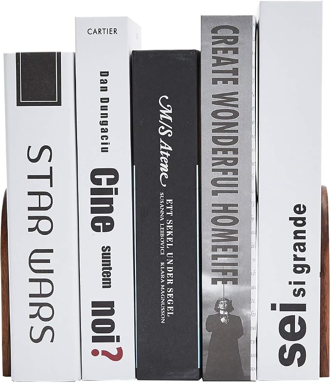 Pandapark Wood Bookends, Non-Skid Bookend - Image 4