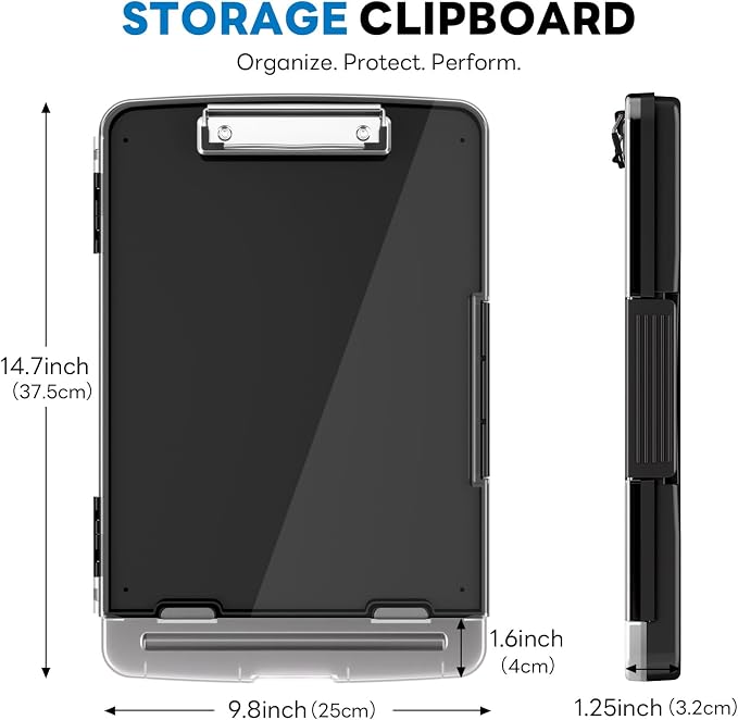 Clipboard with Storage and Pen Holder, Heavy Duty with Dual Compartment - Image 2