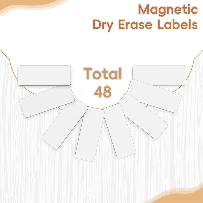 48 Pieces White Magnetic Dry Erase Labels, Real Reusable Strips - Image 3