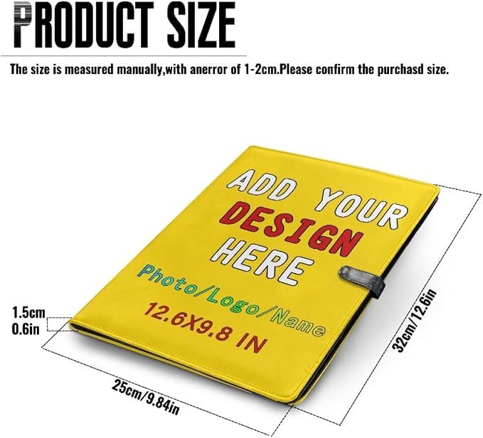 Personalized Leather Portfolio for Men Women, Custom Logo/Text/Photo Binder - Image 4