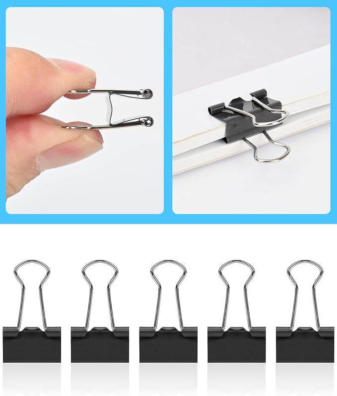 Binder Clips, 50 Pack, 0.75 in Small Paper Clips - Image 8