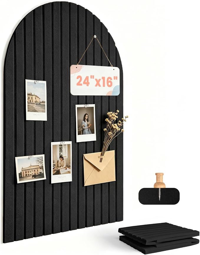 Large Arched Felt Bulletin Board 24"x16" by AkuDecor